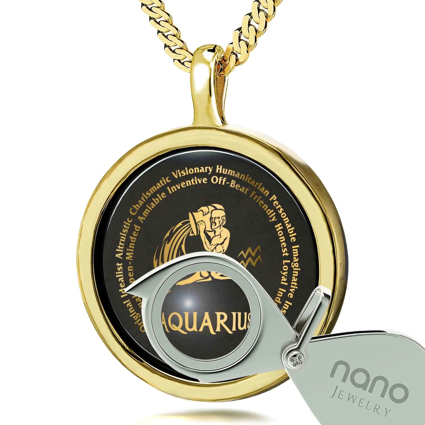 Aquarius Necklaces for Lovers of the Zodiac | Inscribed in Gold - MoonlightMysticVibes.com