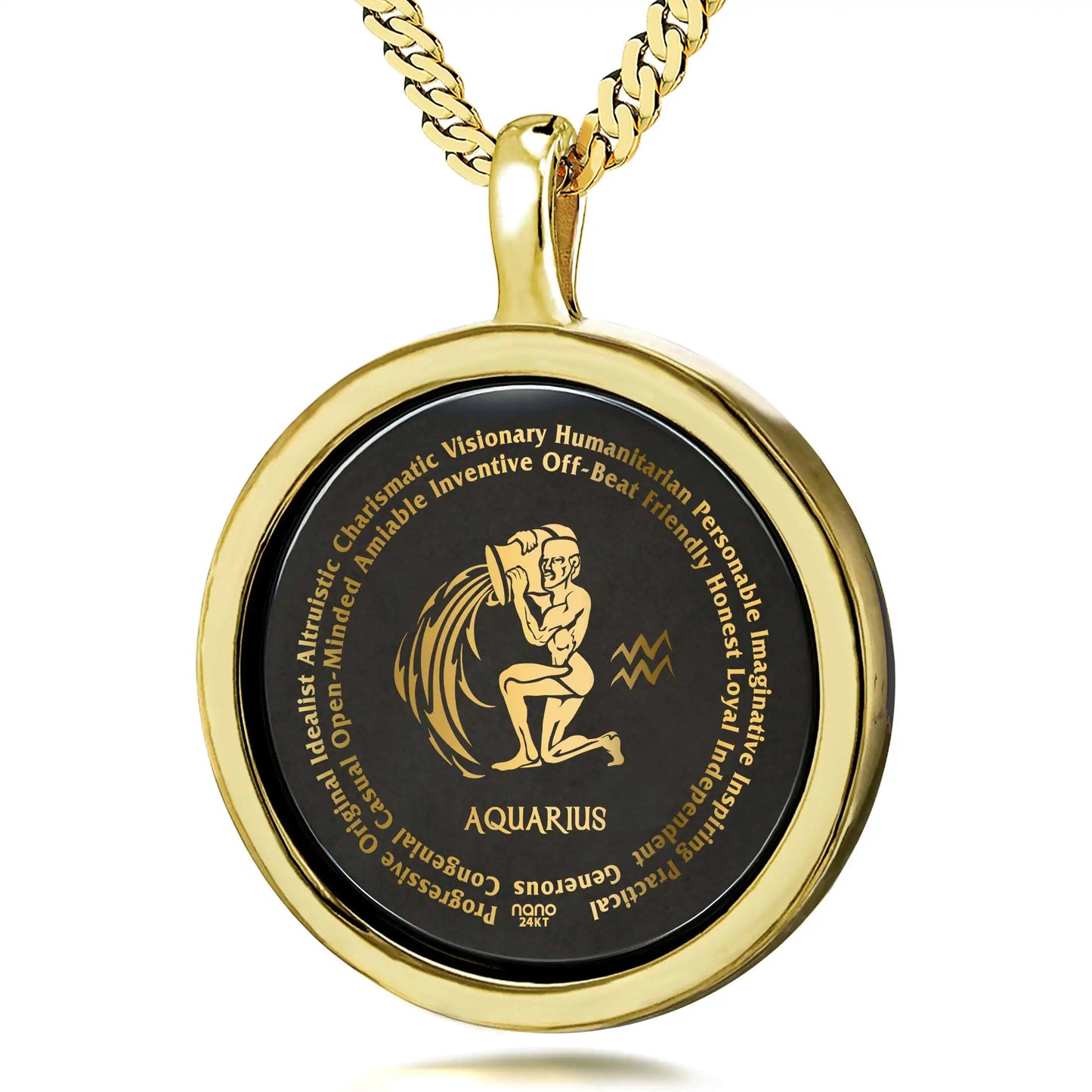 Aquarius Necklaces for Lovers of the Zodiac | Inscribed in Gold - MoonlightMysticVibes.com
