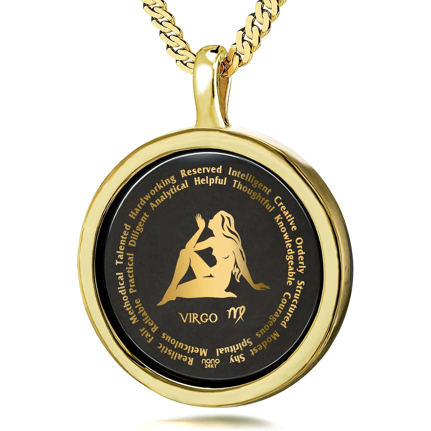 Virgo Necklaces for Lovers of the Zodiac 24k Gold Inscribed