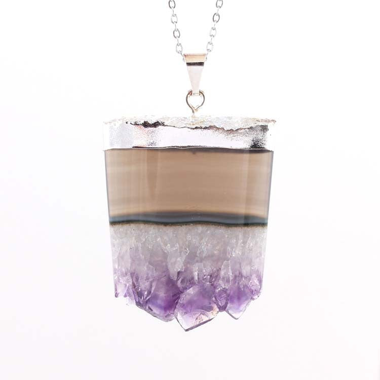 Natural Agate Healing Pendant Necklace