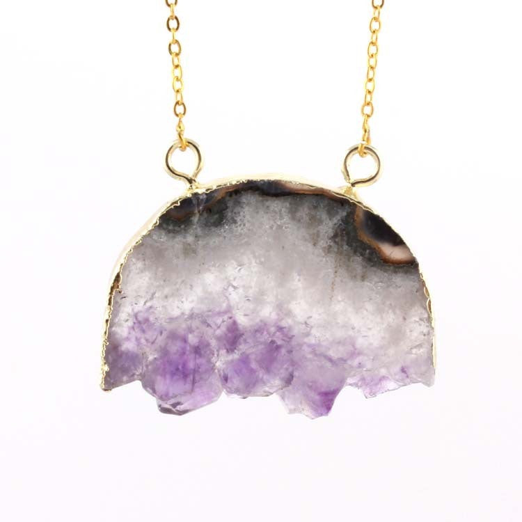 Natural Agate Healing Pendant Necklace