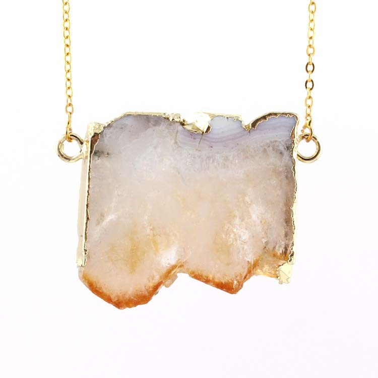 Natural Agate Healing Pendant Necklace