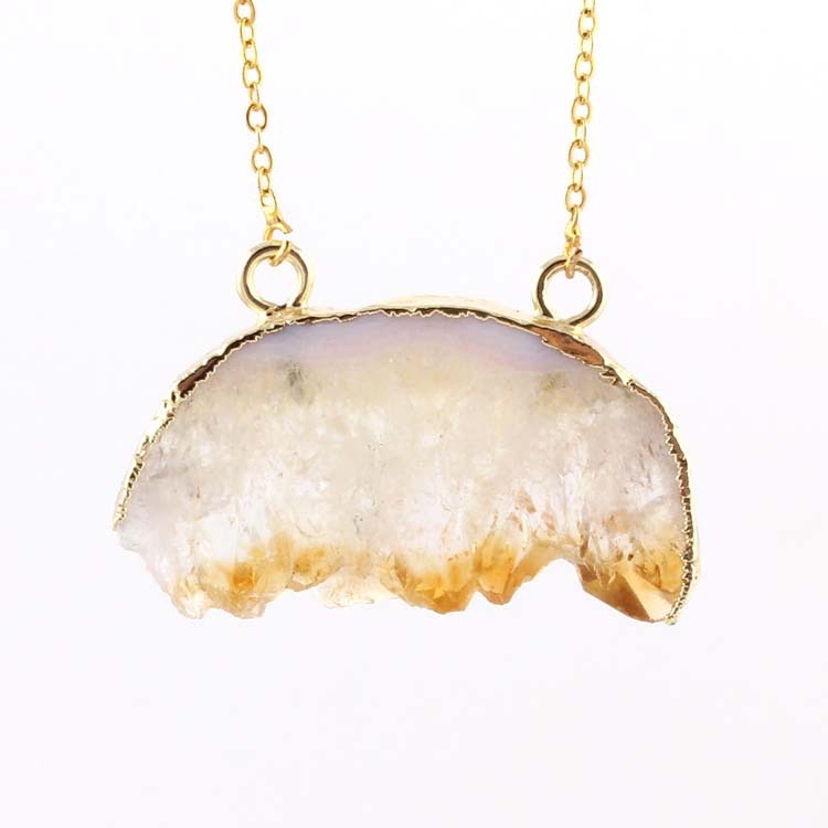 Natural Agate Healing Pendant Necklace