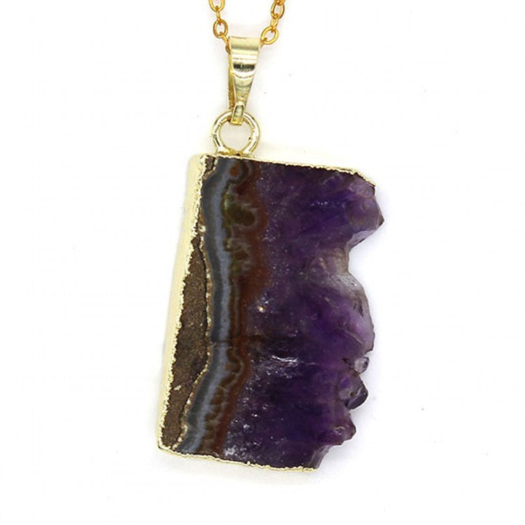 Natural Agate Healing Pendant Necklace