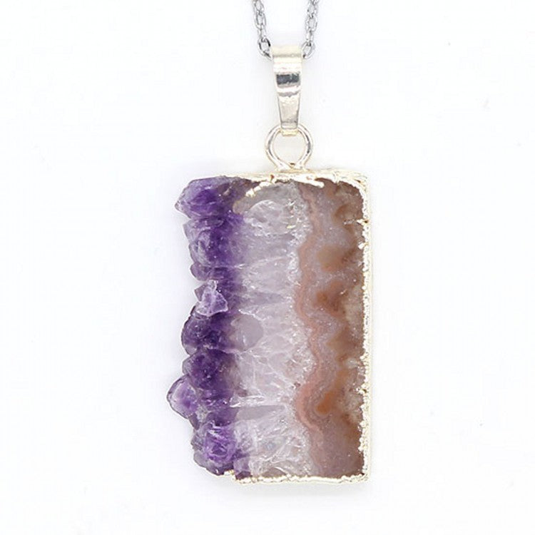 Natural Agate Healing Pendant Necklace