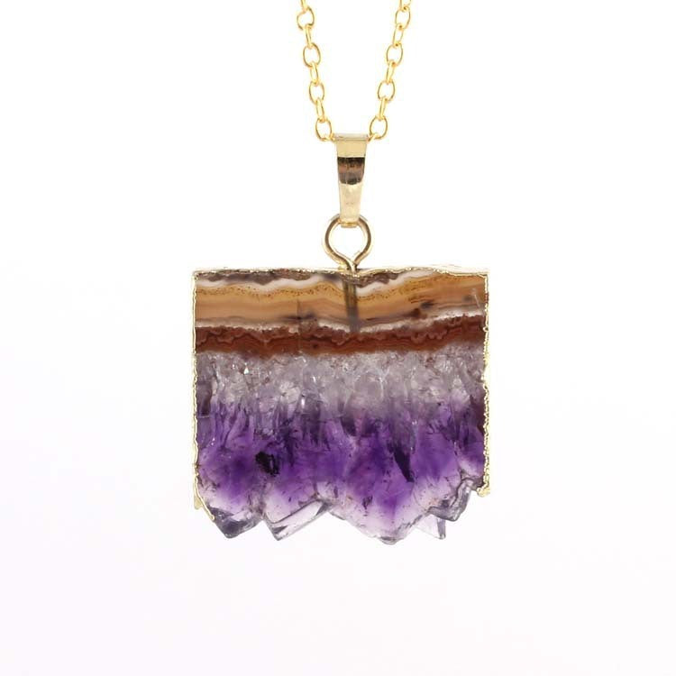 Natural Agate Healing Pendant Necklace