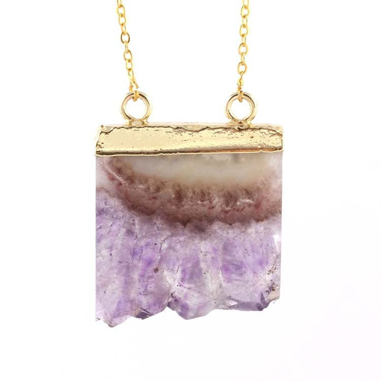 Natural Agate Healing Pendant Necklace