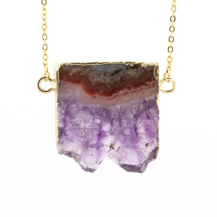 Natural Agate Healing Pendant Necklace