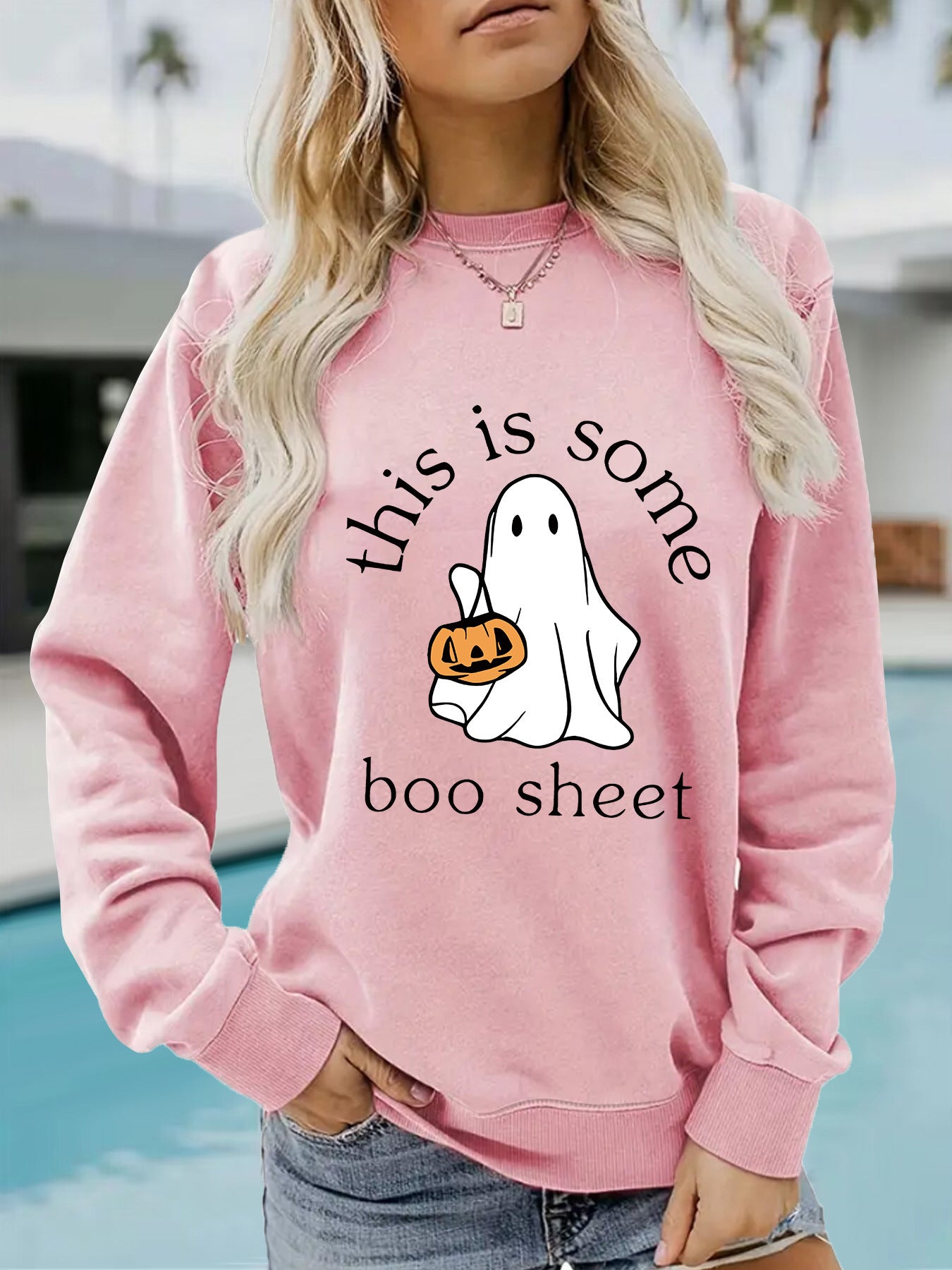 Casual Long Sleeve Round Neck Halloween