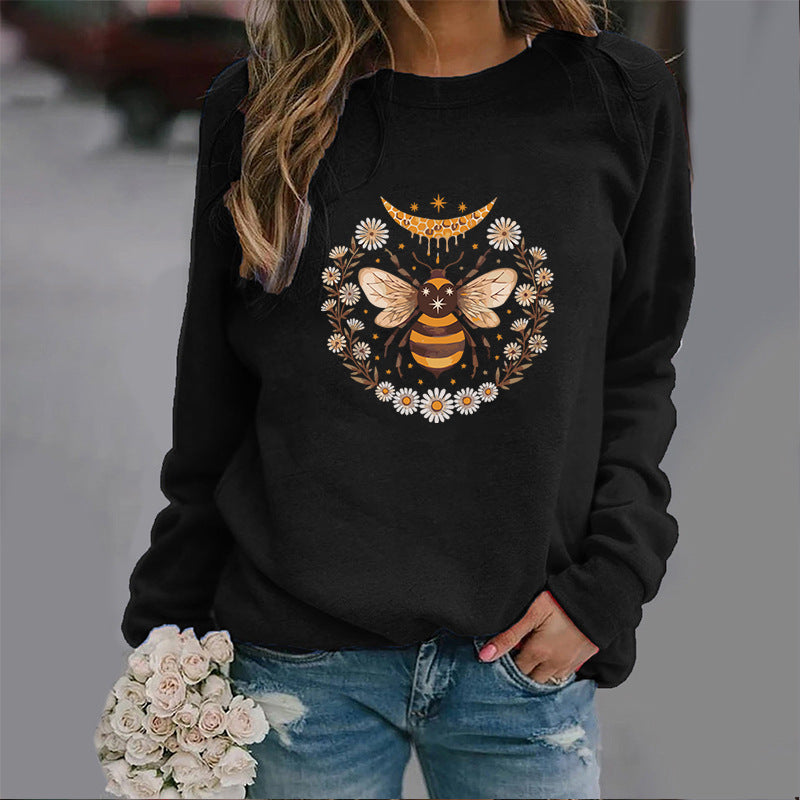 Moon Bee Round Neck Sweater