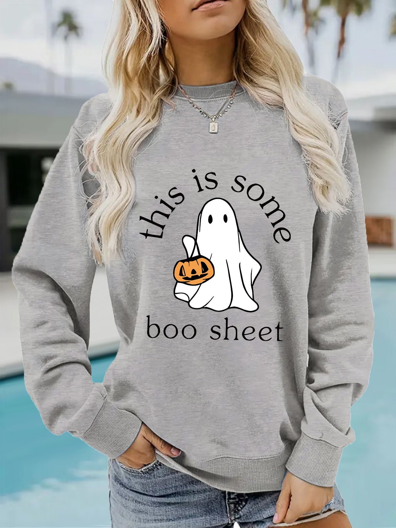 Casual Long Sleeve Round Neck Halloween