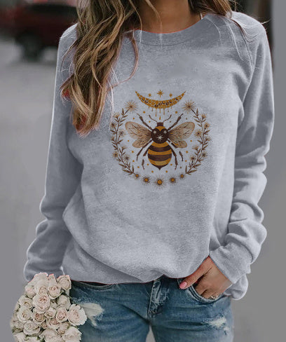 Moon Bee Round Neck Sweater