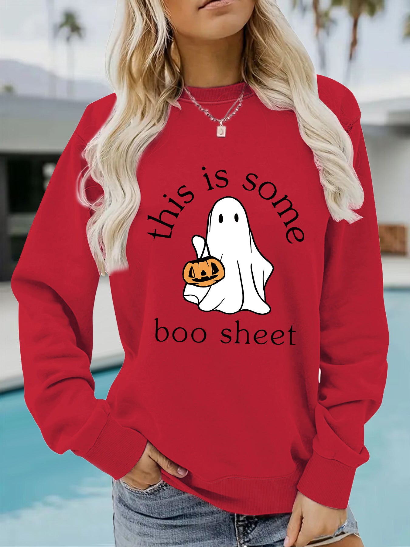 Casual Long Sleeve Round Neck Halloween