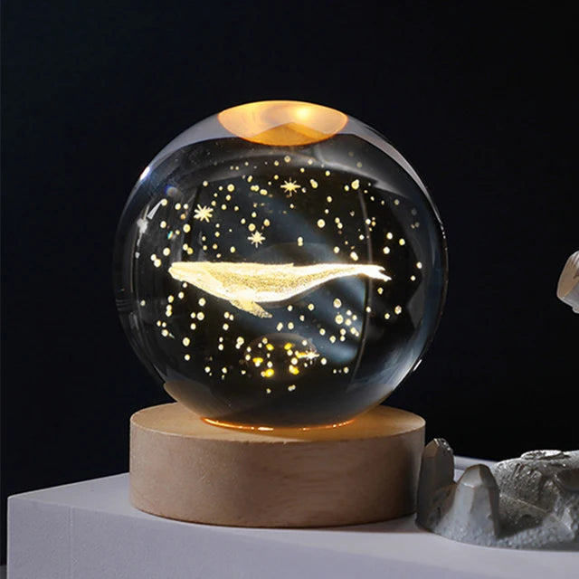 3D Moon Crystal Ball Night Light