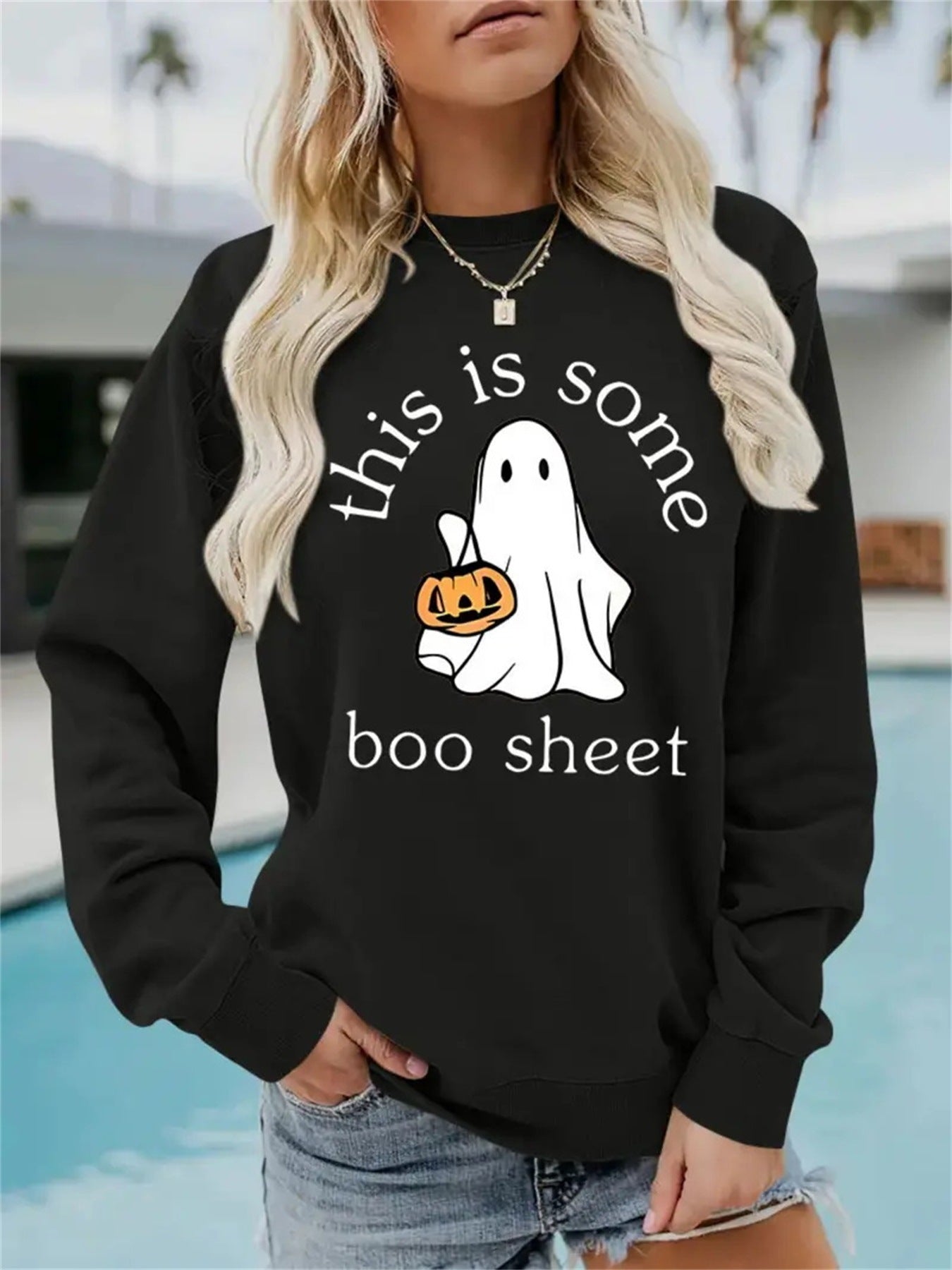 Casual Long Sleeve Round Neck Halloween