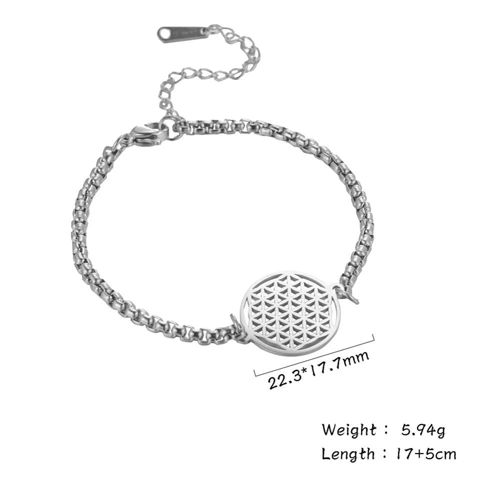 Flower of Life Stainless Steel Bracelet