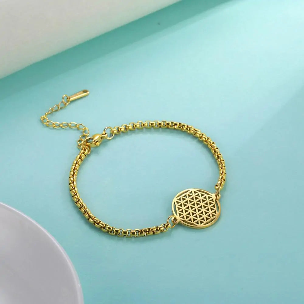 Flower of Life Stainless Steel Bracelet