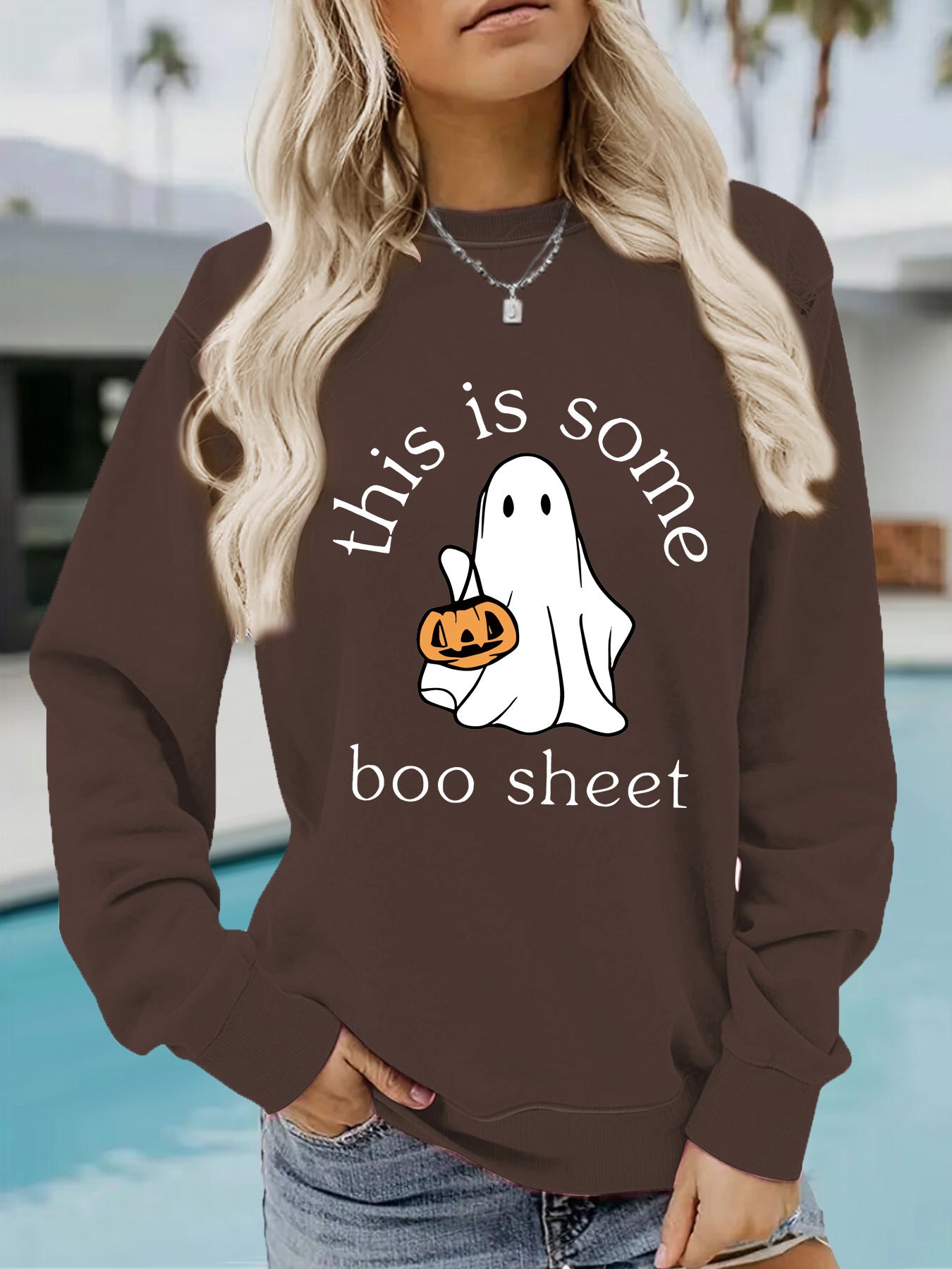 Casual Long Sleeve Round Neck Halloween