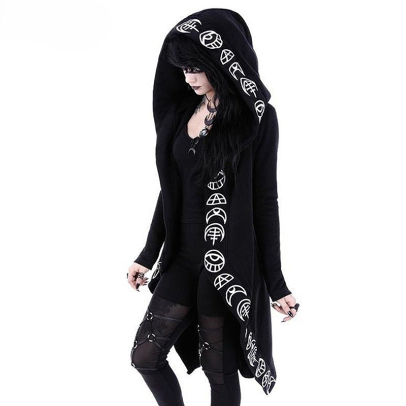 Gothic Punk Black Long Women Hoodies