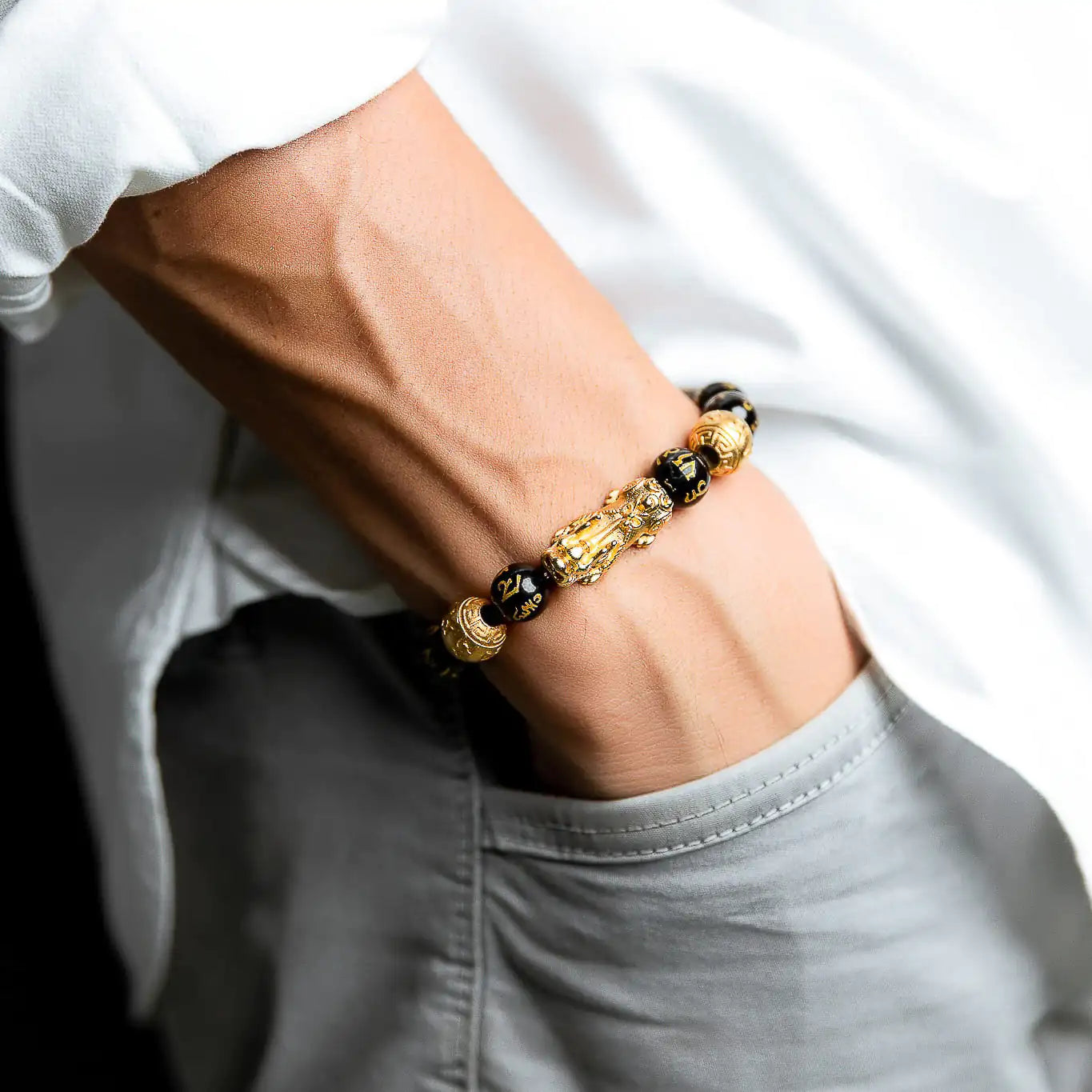 The Wealth Attractor Feng Shui Black Obsidian Bracelet