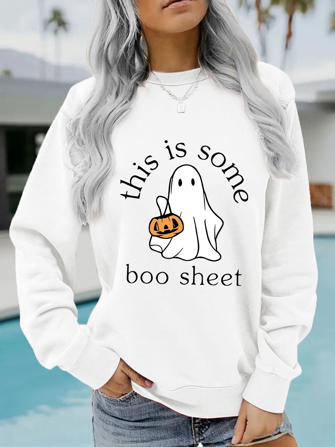 Casual Long Sleeve Round Neck Halloween