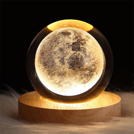 3D Moon Crystal Ball Night Light