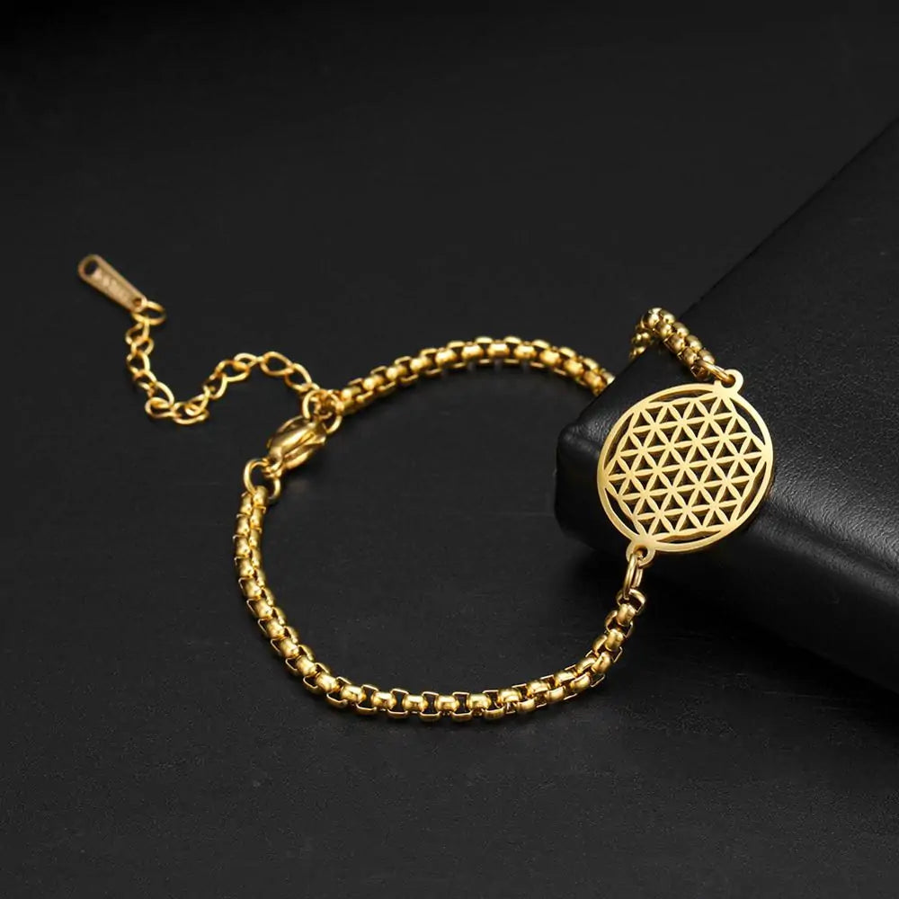 Flower of Life Stainless Steel Bracelet