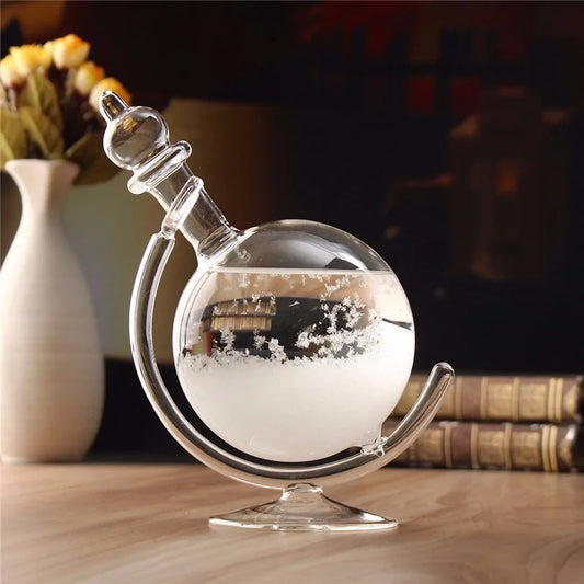 Weather Forecast Crystal Wooden Glass Base