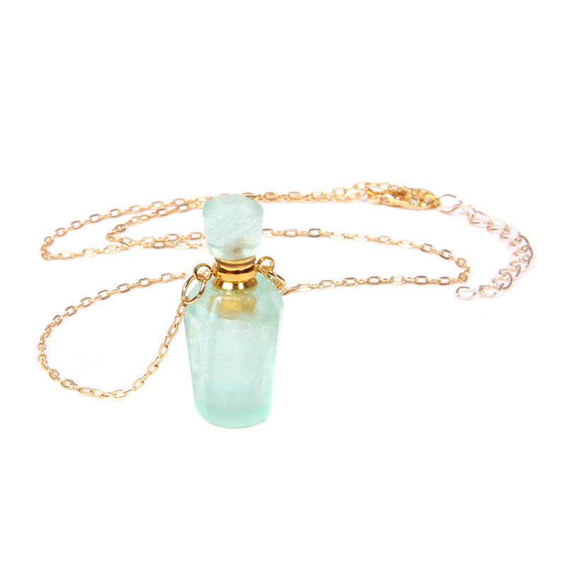 Perfume Bottle | Crystal Pendant Necklace - MoonlightMysticVibes.com