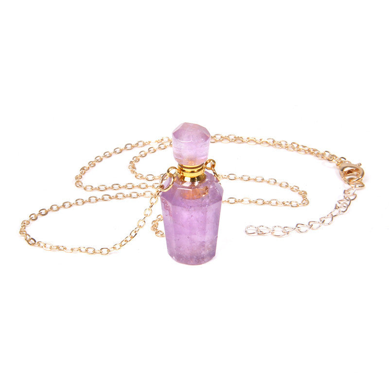 Perfume Bottle | Crystal Pendant Necklace - MoonlightMysticVibes.com