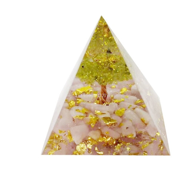 Tree of Life Orgonite Pyramid Mold Amethyst Peridot Healing Crystal - MoonlightMysticVibes.com