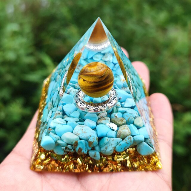 Energy Generator Orgonite Pyramid Healing Natural Crystal * - MoonlightMysticVibes.com