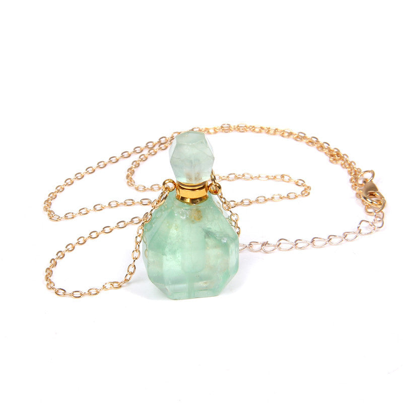 Perfume Bottle | Crystal Pendant Necklace - MoonlightMysticVibes.com