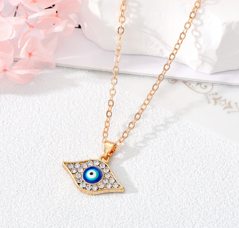 Crystal Turkish Evil Eye Necklace * - MoonlightMysticVibes.com