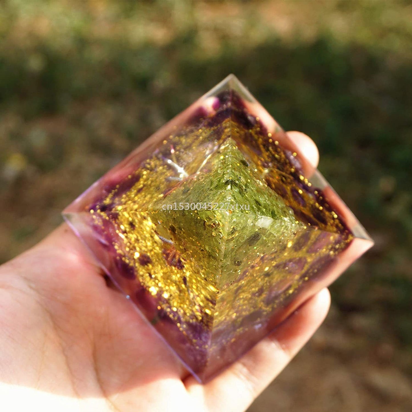 Tree of Life Orgonite Pyramid Mold Amethyst Peridot Healing Crystal - MoonlightMysticVibes.com