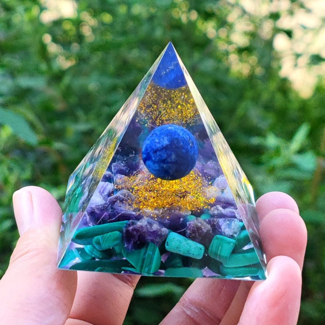 Energy Generator Orgonite Pyramid Healing Natural Crystal * - MoonlightMysticVibes.com