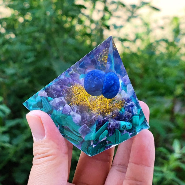 Energy Generator Orgonite Pyramid Healing Natural Crystal * - MoonlightMysticVibes.com