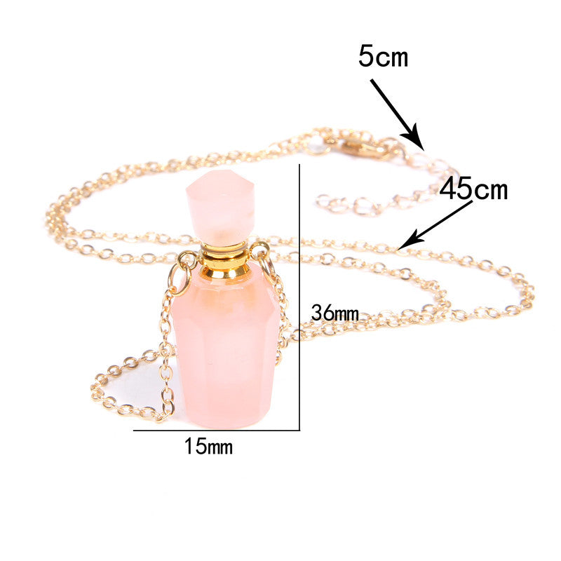 Perfume Bottle | Crystal Pendant Necklace - MoonlightMysticVibes.com