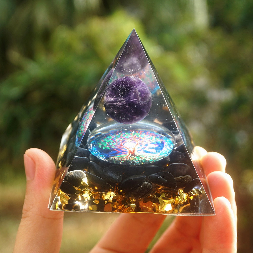 Energy Generator Orgonite Pyramid Healing Natural Crystal * - MoonlightMysticVibes.com