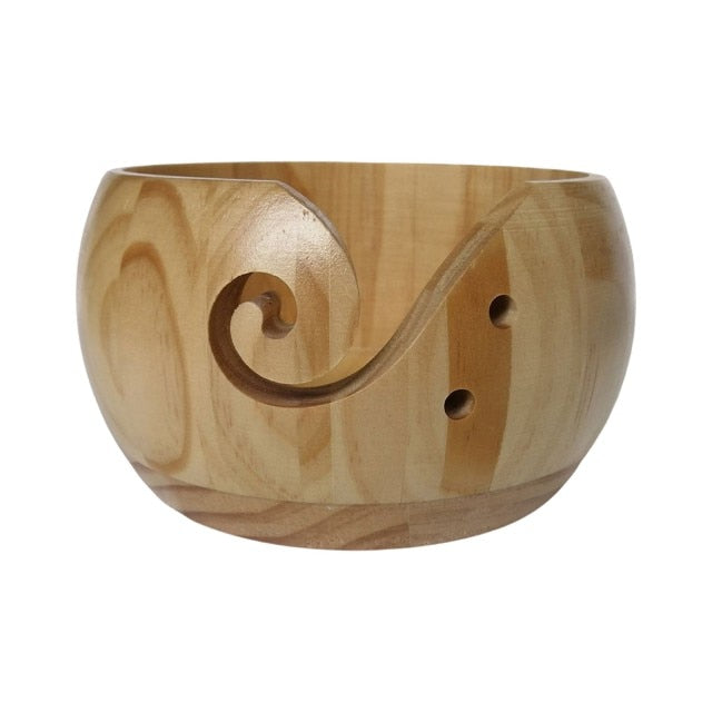 Natural Wooden Yarn Bowl * - MoonlightMysticVibes.com