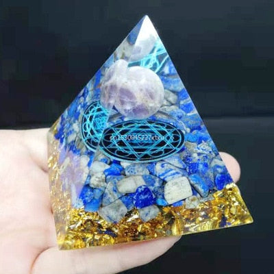 Tree of Life Orgonite Pyramid Mold Amethyst Peridot Healing Crystal - MoonlightMysticVibes.com