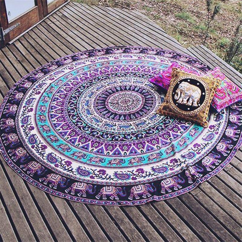 Mandala Elephant Round Tapestry - MoonlightMysticVibes.com