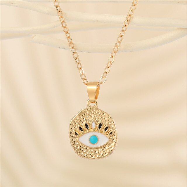 Crystal Turkish Evil Eye Necklace * - MoonlightMysticVibes.com