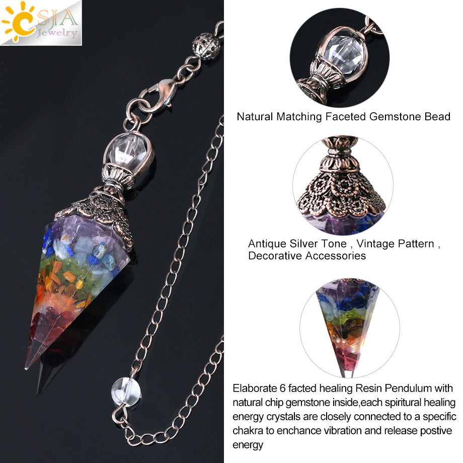 Chakra Healing Pendulum Crystals - MoonlightMysticVibes.com