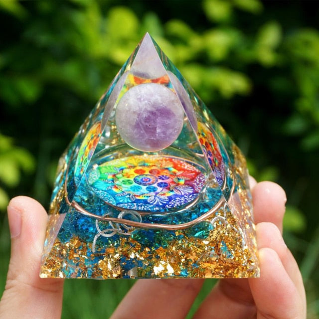 Energy Generator Orgonite Pyramid Healing Natural Crystal * - MoonlightMysticVibes.com