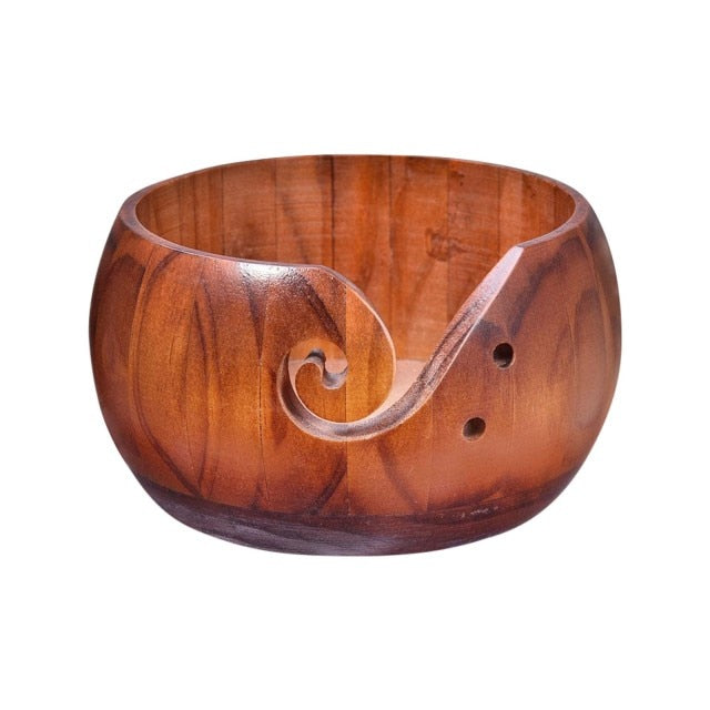 Natural Wooden Yarn Bowl * - MoonlightMysticVibes.com