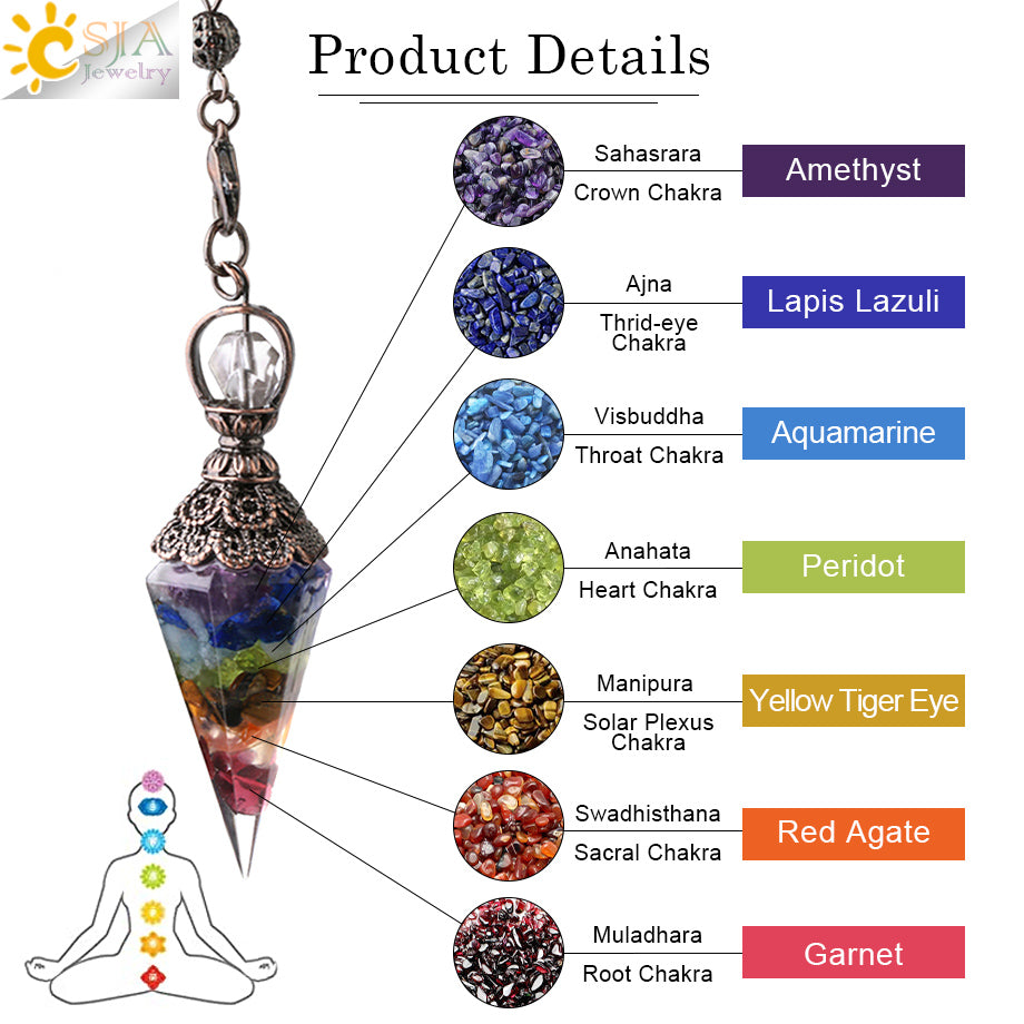 Chakra Healing Pendulum Crystals - MoonlightMysticVibes.com