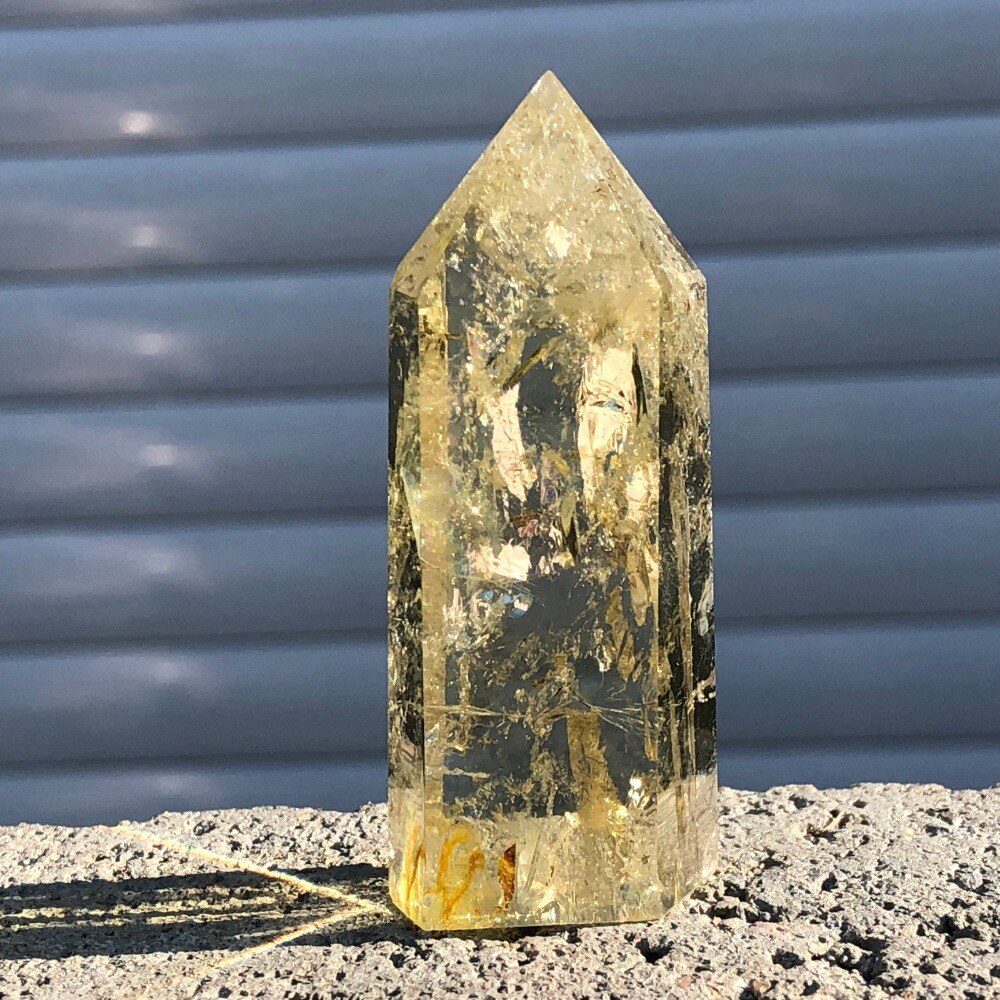 Natural Citrine Crystal Obelisk Wand Point Healing * - MoonlightMysticVibes.com