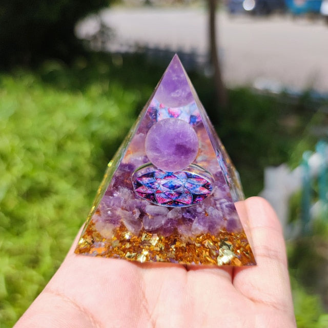 Energy Generator Orgonite Pyramid Healing Natural Crystal * - MoonlightMysticVibes.com