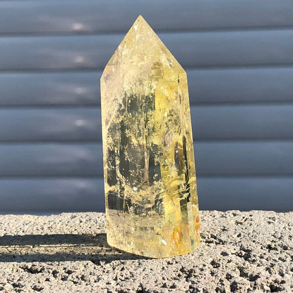 Natural Citrine Crystal Obelisk Wand Point Healing * - MoonlightMysticVibes.com